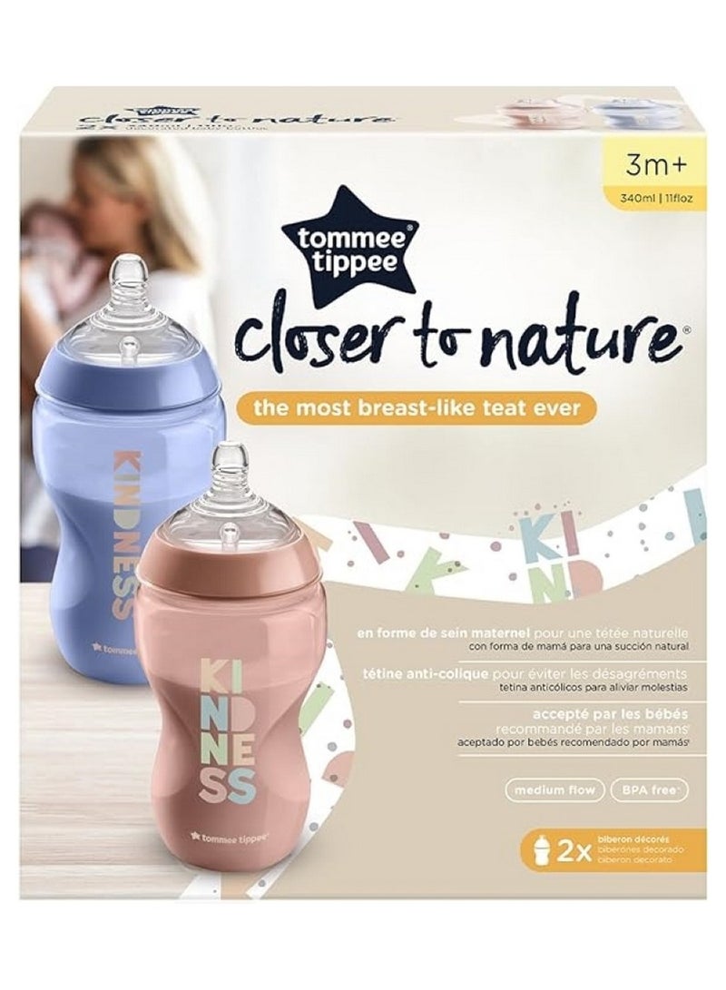 Tommee Tippee Closer To Nature Feeding Bottle 340 Ml X 2